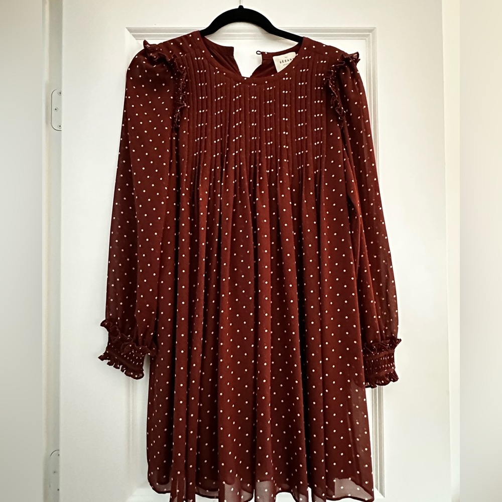 Sezane Eve Dress in Ecru Dots Moka size 38 EUC - Picture 4 of 8